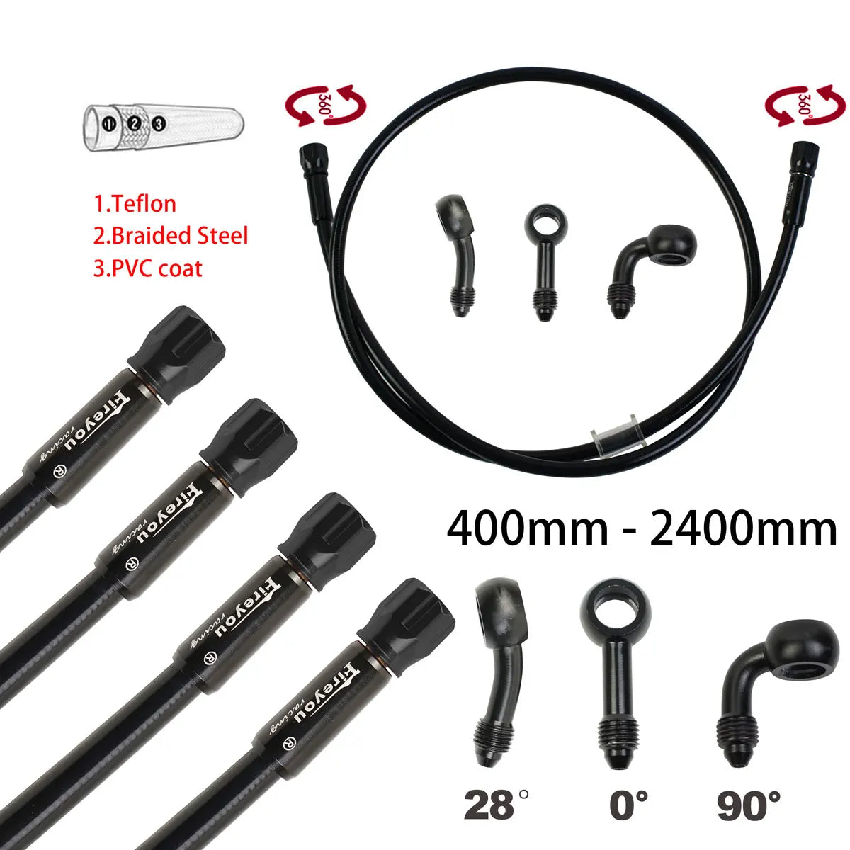 AN3 Braided Brake Hose | Hydraulic Clutch & Brake Line