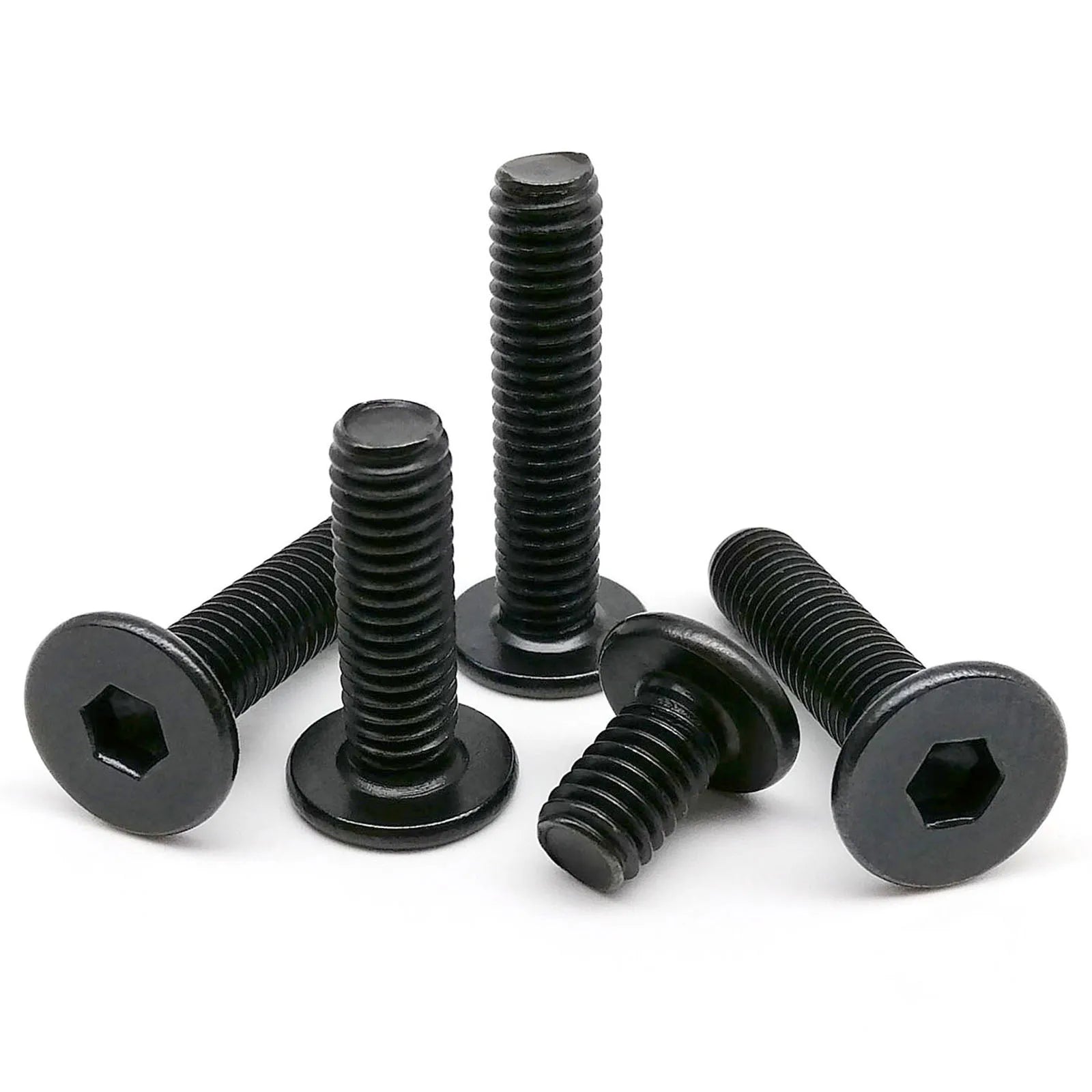 Ultra-Thin Hex Socket Screws M3–M6 | Black Stainless Steel